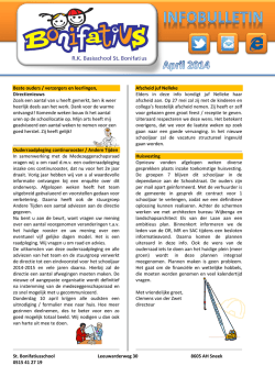 Infobulletin april/mei 2014