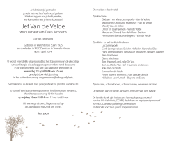 Jef Van de Velde - Rouwcentrum Feyaerts, Haacht