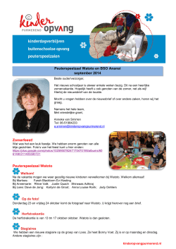 Nieuwsbrief september 2014 - Stichting Kinderopvang Purmerend