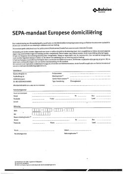 Domiciliering sepa Baloise - Verzekeringen Godefroidt Anzegem
