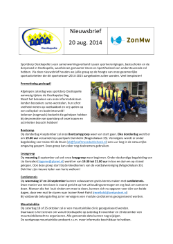 Nieuwsbrief 20 aug. 2014 - Stichting Welzijn Veere