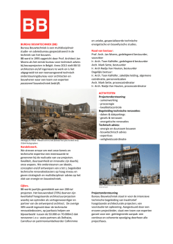 BUREAU BOUWTECHNIEK (BB) Bureau Bouwtechniek is een