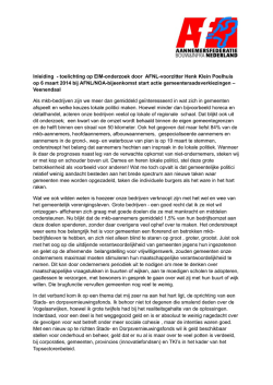 Inleiding - toelichting op EIM-onderzoek door AFNL-voorzitter