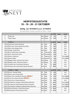 HERFSTDEGUSTATIE 18 - 19 - 20