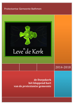 Beleidsplan 2014-2018 Kerkenraad van de protestantse gemeente