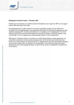 Beleggingen Israëlische banken – Standpunt ABP Publiciteit over