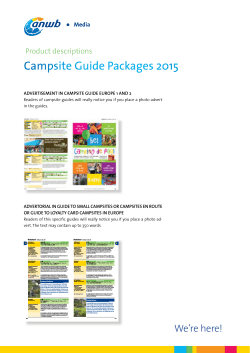 Description content Campsite packages 2015