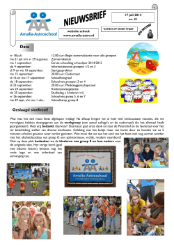 Nieuwsbrief 17 juli 2014 - Basisschool Amalia