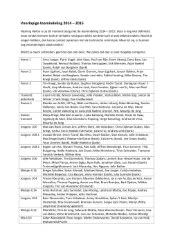 Teamindeling Flashing Heiloo 2014 - 2015