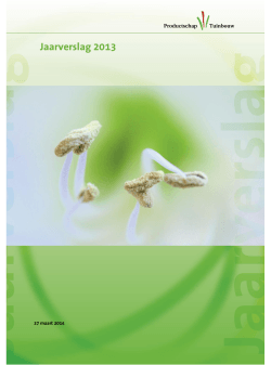 Jaarverslag 2013 - Productschap Tuinbouw