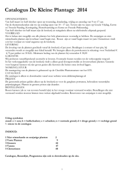 Catalogus De Kleine Plantage 2014