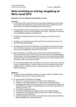 Nota Inrichting en sturing Jeugdzorg 21-01-2014