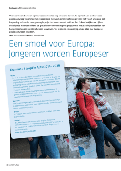 Een smoel voor Europa: Jongeren worden Europeser
