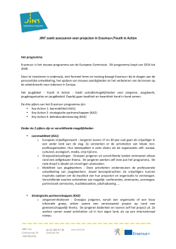 JINT zoekt assessoren voor projecten in Erasmus+/Youth in