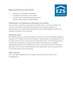 Disclaimer - EZS Parkeersystemen BV