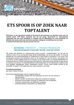 ETS SPOOR IS OP ZOEK NAAR TOPTALENT