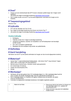 Endotracheale tube - fixatie - Regionale Intensive Care Opleiding