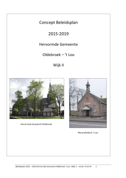 Concept Beleidsplan 2015-2019 - Hervormde Gemeente Oldebroek