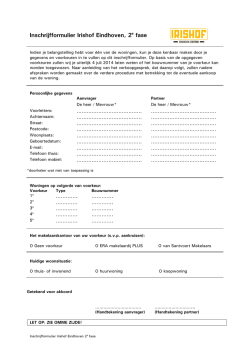 Inschrijfformulier fase 2 Irishof - Irishof Eindhoven Irishof Eindhoven