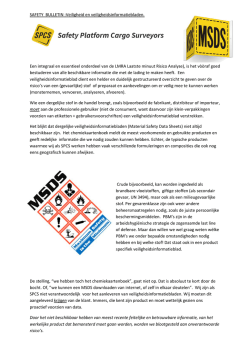 SAFETY BULLETIN :Veiligheid en veiligheidsinformatiebladen. Een
