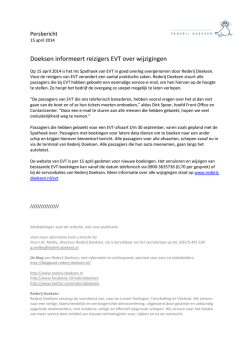 Doeksen informeert reizigers EVT over wijzigingen