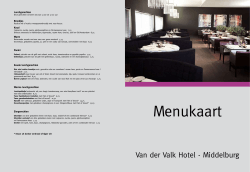Menukaart - Hotel Middelburg