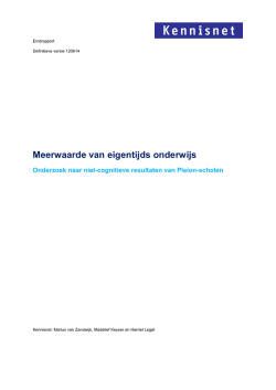 Eindrapport Meerwaarde van eigentijds onderwijs