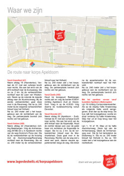 LdH korps Apeldoorn - routebeschrijving Hofveld