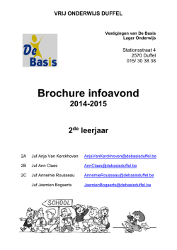 infoavond 2de lj - De Basis Duffel