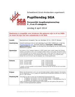 Pupillendag SGA - Schaakbond Groot Amsterdam