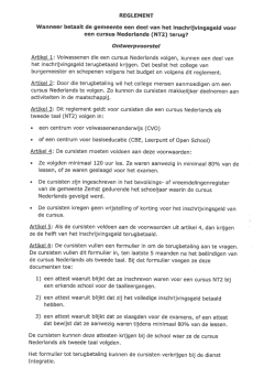 Reglement m.b.t. de gedeeltelijke terugbetaling