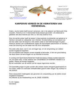 Persbericht Karper visverbod HSV De Rietvoorn
