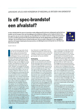 Is off spec-brandstof een afvalstof?