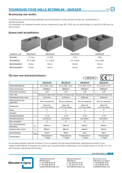 TECHNISCHE FICHE HOLLE BETONBLOK