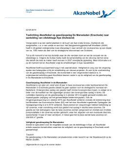 Toelichting AkzoNobel n.a.v. olielekkage cavernes SGW in Epe (D)