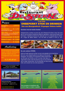 Prijzen Aanbieding - Restaurant De Stern