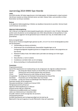 Jaarverslag 2014 KNNV Epe-Heerde