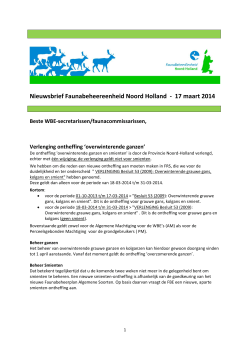 Nieuwsbrief Faunabeheereenheid Noord Holland