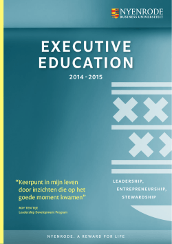 ExEcUTIvE EDUcATIoN - Nyenrode Business Universiteit