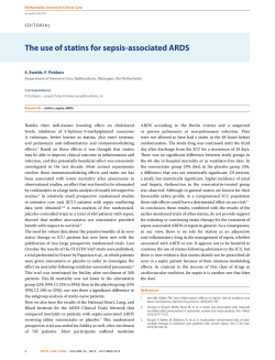 The use of statins for sepsis-associated ARDS