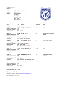 Programma DTL F1 Poule F1E Coaches: Nynke de Graaf en Marrit