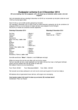 Oudpapier schema 6 en 8 December 2014