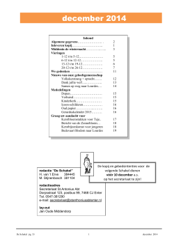 De Schakel december 2014 - Sint Marcellinus parochie