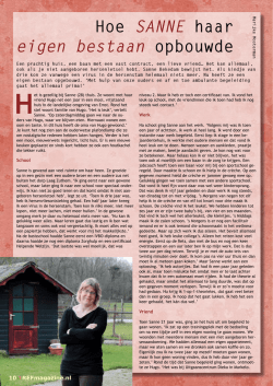 Hoe Sanne zelf haar leven opbouwde