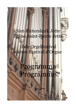Programmaboekje Orgelfestival 2014