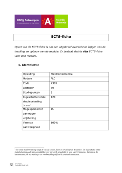 ECTS-fiche - Stedelijk Onderwijs