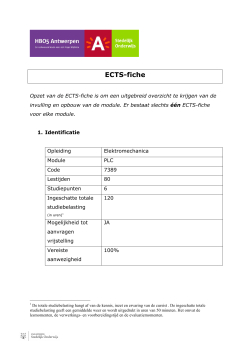 ECTS-fiche - Stedelijk Onderwijs