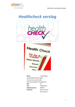Healthcheck verslag
