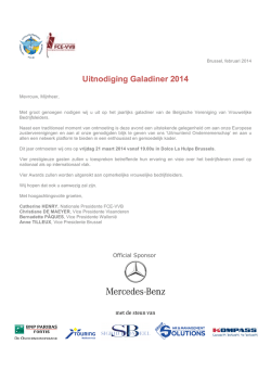 Uitnodiging Galadiner 2014 - FCE-VVB