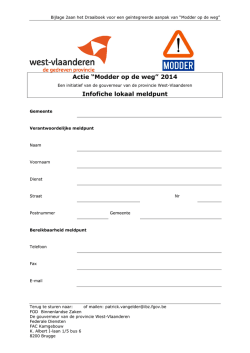 Infofiche lokaal meldpunt - Provincie West